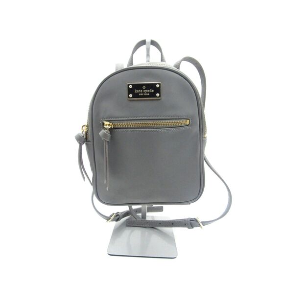 Kate Spade Gray Mini Backpack with Gold Accents - Picture 2 of 4